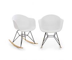 blumfeldt Skandi Schaukelstuhl - 2er-Set, Material Sitzschale: Polypropylen, Material Beine: Eisen mit mattem Finish, Schaukelkufen aus Eichenholz, UV-beständig, max. Belastbarkeit: 150kg, weiß