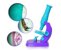 Sytaun Kinder 150X DIY Mikroskop Wissenschaft Experiment Ausrüstung Puzzle Early Education Toy EIN Klassisches Spielzeug Für Körper Und Geist Lila-blau