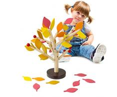 Happy Event Kinder Baby Holz Wooden Stitching Creativity Leaf Tree Lernen pädagogisches Spielzeug (Orange)