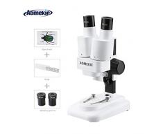 Aomekie Mikroskop für Kinder 3D Stereomikroskop 20x 40X Vergrößerung mit Objektträger Exemplar LED Auflichtbeleuchtung