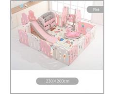 PNFP Baby-Laufstall, Kids Baby Fence Indoor-Spielplatz mit Rutsche oder Schaukel, Schaukelpferd, Ballpool, Lagerregal, großflächiges Aktivitätscenter, kostenlose Kombinationsinstallation