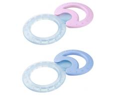 NUK 10256225 - Kühlbeißring-Set, 2-teilig, Classic und Cool, zur Massage und Kühlung, 1 Set, BPA frei, farblich sortiert