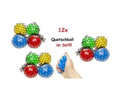 Lg-Imports 12x Quetschball Anti Stressball Knautschball Wurf Stress Knet Ball im Netz 4,5cm