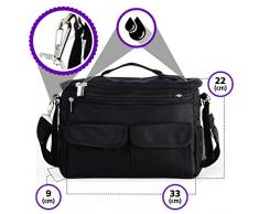 BTR Kinderwagen Buggy Organizer und Kinderwagen Taschen plus 2 Kinderwagen Clips für kinderwagen. BTR Kinderwagen Zubehör. Schwarz