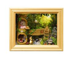 Techting Foto-Rahmen-Design DIY Holzpuppenhaus Freundin Geburtstag Handmade Zimmer Box