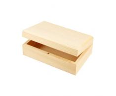 Holzschatulle Holzkästchen Holzkiste natur Kiefer mit Magnetverschluss 14 x 9 x 5 cm