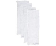 Pippi Unisex Baby 4er Pack Windeln für Spucktücher, Kuscheltücher oder Windeltücher geeignet Badebekleidungsset, Weiß (White 101), (Herstellergröße:65x65)