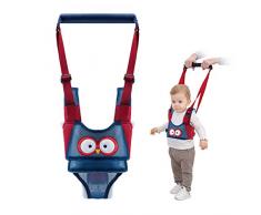 Vicloon Lauflernhilfe Gehhilfe für Baby, Baby Lauflernhilfen Einstellbare mit Sicherheitsverschluss und Magischen Aufklebern, Mesh-Design Breathable Stehen Gehen Lernen Helfer Walker für Baby (Blau)