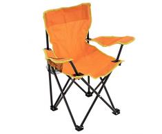 Nexos Kinder Klappstuhl Campingstuhl Angelstuhl Gartenstuhl Strandstuhl Faltstuhl Sonnenstuhl mit Sicherung in Orange 62 x 56 x 35 cm Sitzhöhe 34 cm
