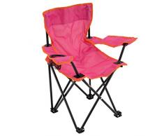 Nexos Kinder Klappstuhl Campingstuhl Angelstuhl Gartenstuhl Strandstuhl Faltstuhl Sonnenstuhl mit Sicherung in Pink 62 x 56 x 35 cm Sitzhöhe 34 cm
