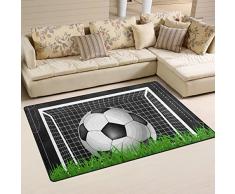 yibaihe, leicht, bedruckt mit Deko-Teppich, Teppich, modern Fußball-Gras Grün-wasserabweisend stoßfest. Für Wohn- und Schlafzimmer, 153 x 100 cm