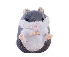 Kuizhiren1 Plüschtierpuppe, 40/50/60 cm, niedlicher sitzender Hamster, Plüschtier, Plüschtier, Stoffpuppenkissen, Grau, 40 cm