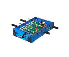 Relaxdays Tischkicker, mit LED-Beleuchtung, Kinder & Erwachsene, 4 Spielstangen, inklusive 2 Bälle, Tischfußball, blau