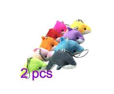 TOYANDONA 6pcs Plüschdelfin Keychains Minidelfine für Rucksackmappenhandtaschengeburtstagsgeschenk-Parteidekoration