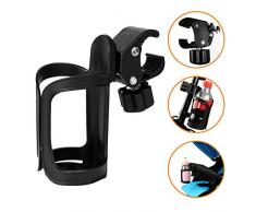 AOBETAK Flaschenhalter Fahrrad, 360 Grad Rotation Ohne Schrauben Bike Cup Halter For Trinkflasche Babyflaschen Fit Fahrrädern, Mountainbike, Kinderwagen und Rollstuhl Schwarz