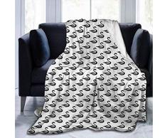 Leisure-Time Flanell Soft Soft Warm Gemütlicher Plüschschwan, Monochrom Modern Artistic, 50 x 60 weiche Decken für Erwachsene