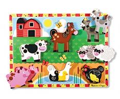 Melissa & Doug Holzpuzzle mit klobigen Teilen - Bauernhoftiere (8 Teile)