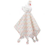 Fehn 062045 Schmusetuch Schwan | Stofftier-Schnuffeltuch mit Befestigungsring für Schnuller zum Greifen, Fühlen und Liebhaben | Für Babys und Kleinkinder ab 0+ Monaten
