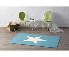 Hochwertiger Teppich Sternteppich / Teppich / Stern Teppich / hochwertiger Jugendteppich / Kinderteppich / Wohnzimmerteppich / strapazierfähiger schöner Wohnzimmerteppich Modell Stern blau / Dieser wunderschöne Teppich ist in
