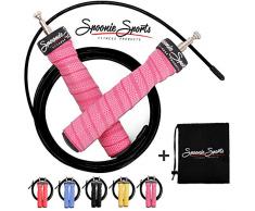 SPOONIE Sports® Springseil mit Kugellager, 2 Stahlseile, Tasche & GRATIS E-Book mit Übungen - Jump Rope ideal für Boxen, Crossfit, Ausdauer & Abnehmen | Erwachsende, Kinder |