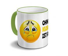 Tasse mit Namen Kuschelmaus - Motiv Ohne Kuschelmaus ist alles Blöd! - Namenstasse, Kaffeebecher, Mug, Becher, Kaffeetasse - Farbe Grün