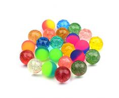 Onepine 24 Stück 3 Stile Flummis 30mm, Gummiball - Springbälle - Hüpfball für Bulk-Set für Kinder Mini Super Flummis