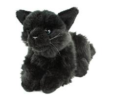 Teddys Rothenburg Kuscheltier Katze Merle 30 cm (mit Schwanz) sitzend schwarz Plüschkatze Stofftier