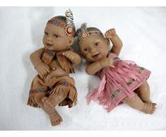 TERABITHIA Mini 11 Lebend Neugeborene Baby Puppe Sammler Native American Indian Zwillinge