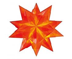 folia 840/2020 - Bastelset Bascetta Stern, Transparent orange, 20 x 20 cm, 32 Blatt, fertige Größe des Papiersterns ca. 30 cm, mit ausführlicher Anleitung - ideal zur zeitlosen Dekoration