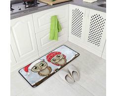 Küchenmatte Weihnachten Zwei Eulen Muster rutschfeste Rückseite Fußmatte Boden Küche Teppiche Bad Läufer Matten Teppich, 99 X 50.8CM