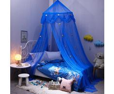 Fancylande Baldachin Betthimmel Himmelbett Vorhänge für Mädchen Bett - Prinzessin Zelt Star Dreamy Bett Moskitonetz für Kinder Spielen, Kinderzimmer Dekor - Quick Easy Installation