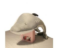 ZXGQF Weiche Plüsch Gefüllte Wal, Lebensechte Kuscheltier Hai Delphin-superweiches Plüschkissen gefüllt Wal, Hai, Delphin, für Kinder oder als Geschenk, einen lieben Menschen (Gray,110cm)