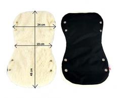 BABYLUX MUFF Handmuff PLÜSCH/WOLLE Handwärmer für Kinderwagen Buggy Handschuh 2 Stück (11. Schwarz + Lammwolle)