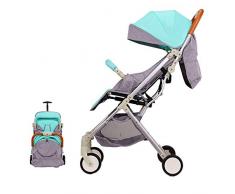 Wp.bewa 4-Rad Kinderwagen Leichter Und Tragbarer,Liegebuggy Für Flugzeug-Babyreisesystem Faltbarer Kinderwagen Mit Liegeposition Und 5-Punkt-Sicherheitsgurt Für Kleinkinder