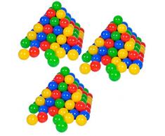 Knorrtoys 56790 - Bälleset - 300 bunte Plastikbälle/ Bälle für Bällebad im Karton, 6 cm Durchmesser, in Farbmischung blau / rot / gelb / grün, ohne gefährliche Weichmacher
