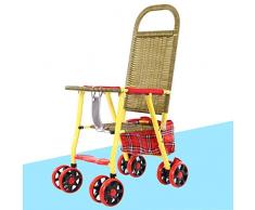 Kinderwagen Nachahmung Bambus Rattan Kinderwagen Leichte Zusammenklappbare Nachahmung Bambus Rattan Rattan Kinder Bambus Rattan Trolley Tyrant Gold Achtradbremse