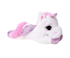 TE-Trend XL Einhorn Kuscheltier Kuschelpferd Plüschtier Stofftier Unicorn 45cm lila Glitzerhorn weiß