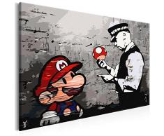 murando - Malen nach Zahlen Banksy Mario 60x40 cm Malset mit Holzrahmen auf Leinwand für Erwachsene Kinder Gemälde Handgemalt Kit DIY Geschenk Dekoration n-A-0266-d-a