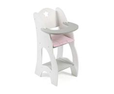 Puppen-Hochstuhl Stars grey mit Sitzpolster für Baby-Puppen bis 46 cm