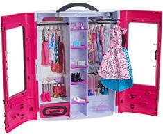 Barbie DMT57 - Kleiderschrank, Puppen Zubehör mit Kleidung und Accessoires, Mädchen Spielzeug ab 3 Jahren