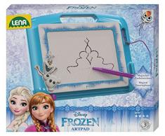 Lena 65689 - Zauberzeichner Disneys Die Eiskönigin, Magnettafel ca. 30 x 20 cm, Tafel mit Griff, Schieber und befestigten Stift, Maltafel für Kinder ab 3 Jahre, Zaubertafel zum immer wieder Bemalen