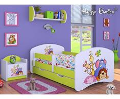 HB Kinderbett mit Matratze und Bettkasten - NEU, Verschiedene Motive Lemon (160x80cm mit Schublade, Safari)