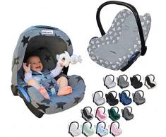 Original DOOKY BabyFit ** UNIVERSAL Schonbezug für 3 und 5 Punkt Gurt System ** Babyschale, Autositz wie z.B. für Maxi-Cosi, Cybex etc. (Grey Stars)
