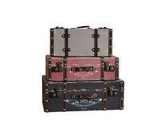 Maxiaoyun Koffer Vintage Shabby Chic-Aufbewahrungsbehälter for Hauptdekor Set 3 Puppenhaus Weinlese-Koffer Gepäckbox Geeignet für Produkte für einfache Lagerung Lagerung