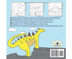 Malbuch Dinosaurier ab 3 Jahren 30 Dino-Arten inkl. Bezeichnungen: Malbuch mit Dinosauriern zum Ausmalen für Kinder | Ausmalbilder verschiedener Dinos ... | Malheft ab 3 - 4 Jahren | 30 Dino Motive