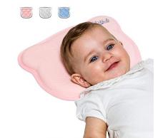 DAS ORIGINAL Koala Babycare® - Orthopädisches Babykissen gegen Plattkopf mit zwei Bezügen zur Heilung und Vorsorge der Plagiozephalie (Schädelverformung) Babykopfkissen – eingetragenes Design – Rose