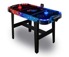 Carromco AIRHOCKEY Aurora-XT Tisch Lufthockey Lichteffekten LED Puck + Puscher