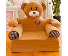Kinder Cartoon Sofa Baby-Sessel Kid Möbel keine Füllung Kleine Sofa-Abdeckung Prinzessin Girl Folding Sitzverstell- Einzel Faule Bett (Chocolate)
