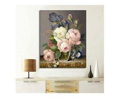 Digitale Elegante Blumen-Malen Nach Zahlen DIY Wand-Ölgemälde Ausmalbilder Acryl Kunst Auf Leinwand (Size (Inch) : 40x50cm No Frame)