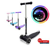 fun pro ONE - der sichere Premium Kinder Roller, LED 3 (DREI) Räder, faltbar, ab Kleinkind (Kickboard, Tretroller), für Junge und Mädchen, aus Hamburg mit erweiterter Garantie